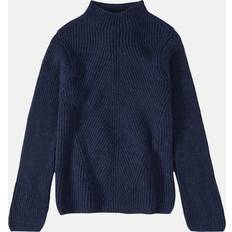 Closed Ribbed Fisherman Sweater - Blue