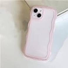 Adkot Transparent Cute Curly Wave-fodral för iPhone 11 13 12 Pro Max XS XR X 7 8 Plus Klart mjukt silikonskydd, genomskinligt rosa, för iPhone 13