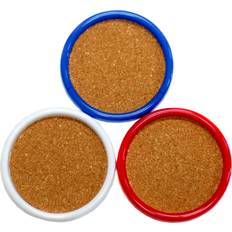 Basic Cork Coasters with Plastic Frame 4 Inches Diameter Set