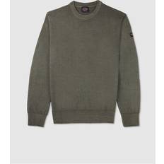 Paul & Shark Mens Garment Dyed Extrafine Merino Wool Crewneck Swea