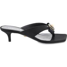 Versace Ribbon Thong Mules - Black