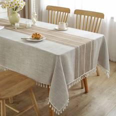 Jiale JIALE Linen Tablecloth Brown