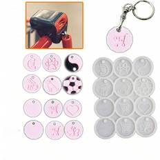 Shein 2024 New Arrival 1pc Simple Style Diy Cart Token Silicone Mirror Pendant Keychain Mold