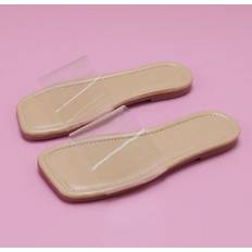 Shein Kids' Fashionable Transparent Soft Leather Minimalist Style Slippers