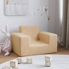 vidaXL Gräddvit Mjuk Plysch Barnsoffa