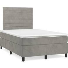 Letto Singolo Pacchetti Letto vidaXL Letto A Molle Materasso e LED Grigio Chiaro 120x190 cm