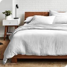 Textiles Bare Home Ultra Soft Washed Microfiber KingCal with Zipper and Securing Ties and 2 King Pillow Shams Duvet Cover White