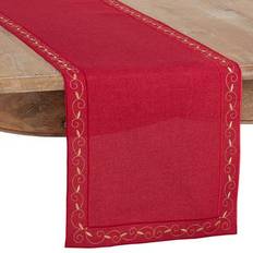 Textiles Saro Lifestyle Holiday Runner 2212.BU1590B Tablecloth Red