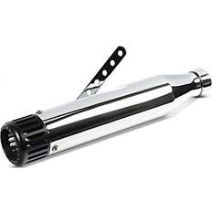 Exhaust Systems Craftride Endschalldämpfer kompatibel mit Moto Guzzi V7 II Stornello Auspuff Straight chrom schwarz-schwarz