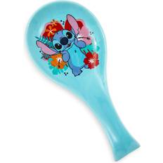 Ceramica Porta Utensili Silver Buffalo Disney Lilo & Stitch Hibiscus Flowers Ceramic Spoon Rest Holder Porta Utensili