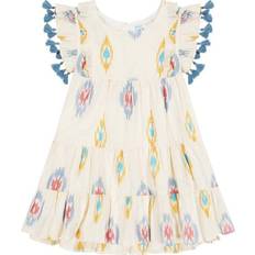 Dresses Mer St. Barth Mer St. Barth Sophie Tassel Scoop Neck Dress, Gold Blue Multicolor, 10Y Maisonette