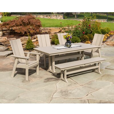 Patio Dining Sets Polywood Modern Curveback Adirondack Patio Dining Set