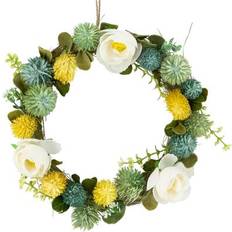 Yellow Interior Details Northlight 9" Cream Rose Wreath