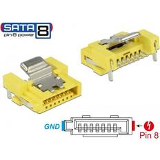 DeLock Steckver. SATA 6 Gb/s St 8 Pin Pw, Elektronikkabel Stecker, Gelb