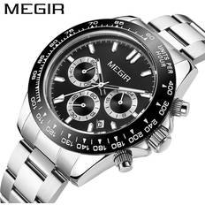 Megir Creative Men Watch Top Brand Luxury Chronograph Watches Clock Men Leather Sport Army Military Business Work Wrist Watches