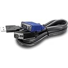 KVM-switchar Trendnet USB VGA Combo KVM Hane till hane-kabel, VGA/SVGA HDB 15-pin hane till hane, USB 1.1 typ A, 10 fötter, TK-CU10