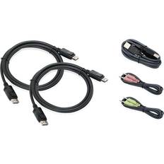 IOGEAR 5ft. Dual View DisplayPort KVM Cable Set with USB and Audio (TAA)