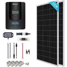 200W Solar Panel Kit 12 Volt Power System Kit: 2PCS 100W Solar Panel 20A MPPT Charge Controller for Motorhome, Caravan, Off-grid