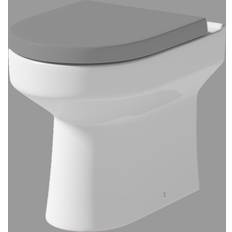 BTW Back To Wall Toilet Pan Round Modern White Gloss Ceramic