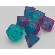 Chessex Gemini Gel Green-Pink/Blue Luminary 7-Die Set