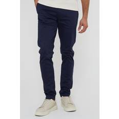 'Castello' Cotton Slim Fit Chino Trousers With Stretch Navy 38R