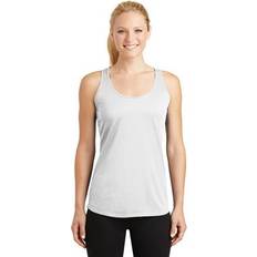 Yoga Tank Tops Sport-Tek LST356 Women's PosiCharge Competitor Racerback Tank Top in White Polyester