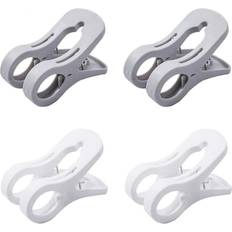 Clothing Care HKHBJS 4 Pieces Plastic Drying Clip, Multifunctional Quilt Clip Non-slip Clothes Pins Beach Towel Clips Cruise Chair Holder Plastic Clothes Pinsgrey, White