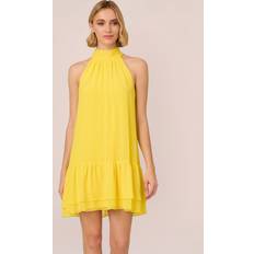 Clothing Adrianna Papell Chiffon Trapeze Mini Dress, Hyper Yellow