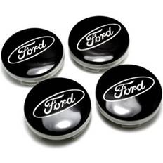 Ford 54mm BLACK Alloy Wheels Centre Caps Fits Most Models Fiesta 4