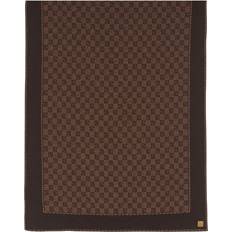 Balmain Scarfs Balmain Monogram Pattern Fine-Knit Scarf - Brown