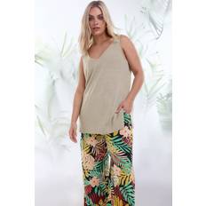 Yours Curve Knitted Vest Top - Brown