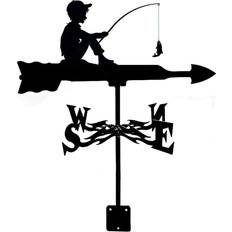 Garden & Outdoor Environment YETP Star Little boy fishing Weathervane,Witch Iron