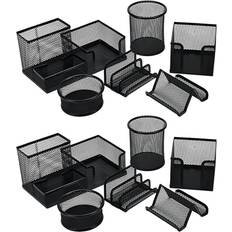 Black Desktop Organizers Spactz 12PCS Metal Desk Organization Pen Holder Organizer Pencil