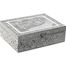 Silver Jewellery Boxes Home ESPRIT Green Silver Wooden Aluminium Jewelry Box