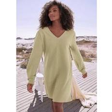 s.Oliver Long Sleeve V-Neck Sweatshirt Dress Pistachio
