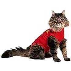 Medical Pet Shirt Katter, Sårskyddsdräkt, Röd, S