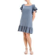 Denim - Knee Length Dresses Max Studio Womens Flutter Sleeve Dress