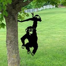 Iron Garden Decorations SRJ STAR Monkey Hanging On The Branch Garden Stake, Yard