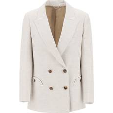 Linen Blazers Blaze milano everyday mid-day sun double-breasted blazer Beige Beige