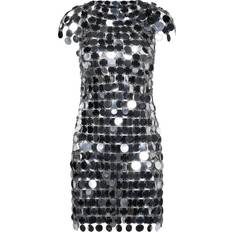 Men - Short Dresses Rabanne Rabanne sequin chain-disc mini dress women Brass/Plastic Metallic