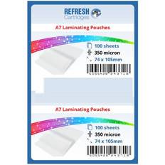 Lamination Films Refresh Cartridges Refresh Cartridges Laminating Pouches A7 75x105mm 350 Micron