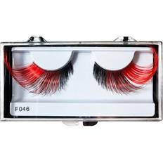Red False Eyelashes Lacey Wigs Lacey Wigs LW872RD Flare Eyelash, Red & Black