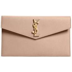 Clutches Saint Laurent Uptown Calfskin Leather Envelope Clutch - Beige