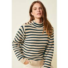 Lin Stripe Knit Sweater Stripe Navy/Ecru Yellow/Gold
