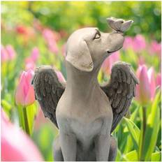 Letmy Angel Dog Butterfly Statue Puppy Statue Garden