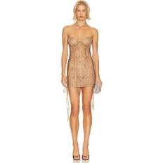 Retrofête Matilda Dress in Tan. L, S, XS