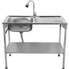 MonsterShop Folding Camping Sink Stainless Steel With Flexible Tap Portable