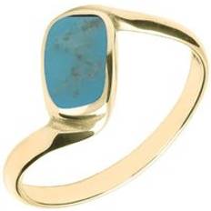 Turquoise Jewellery C. W. Sellors 18ct Gold Turquoise Oblong Twist Ring Gold