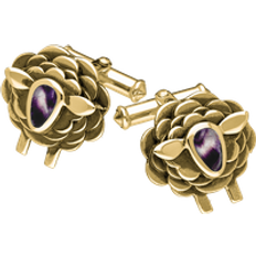 Uomo Gemelli per polsini C. W. Sellors 9ct Gold Blue John Sheep Cufflinks