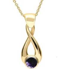 9 carats Colliers C. W. Sellors 9ct Gold Blue John Eternity Loop Necklace Gold